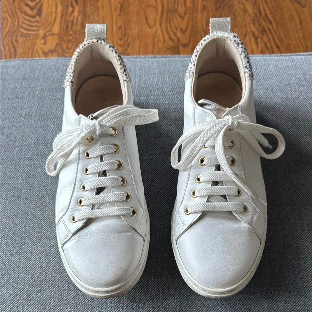 Mint Velvet Women's White Leather Sneakers - Picture 3 of 14